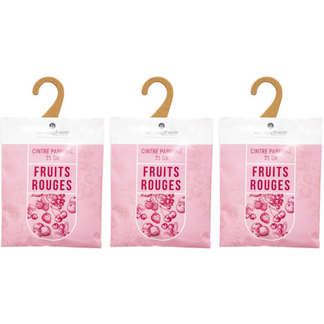 Lot de 3 cintres parfumés fruits rouges 25g - Atmosphera créateur d'intérieur (1/2)