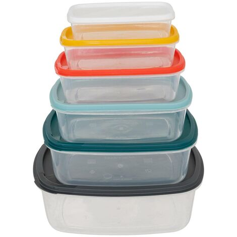 6 boîtes de conservation colors plastique - 5five