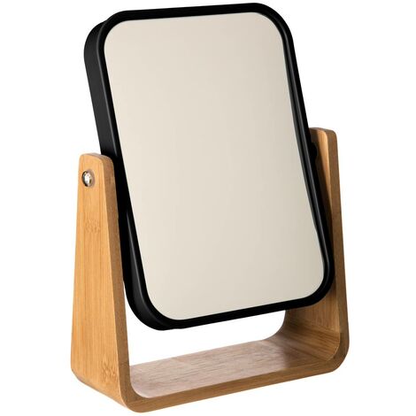 Miroir noir encadré en bambou, miroir élégant en matériaux naturels (1/5)