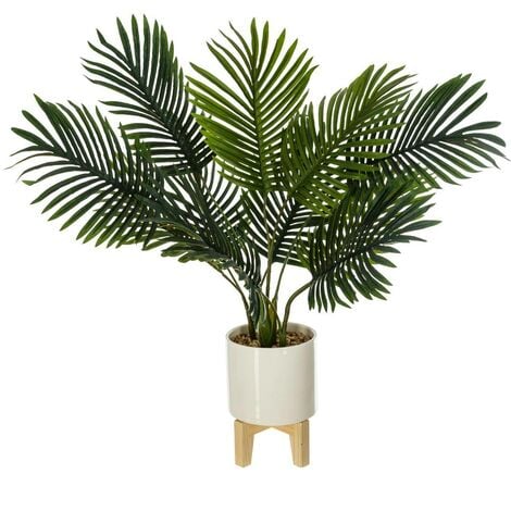 Giantex arbre artificiel plante artificielle en pot convient pour intérieur  ou extérieur palmier aréca vert 110cm - Conforama
