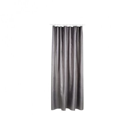 5Five Simply Smart – Rideau de douche en polyester gris béton 180x200 cm – Résistant à l'humidité – Lavable en machine à 30°C – 12 anneaux inclus