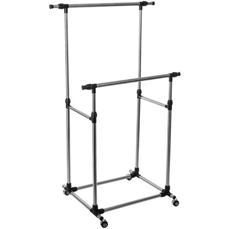 5five Porte-vêtements double extensible noir acier inoxydable (1/10)