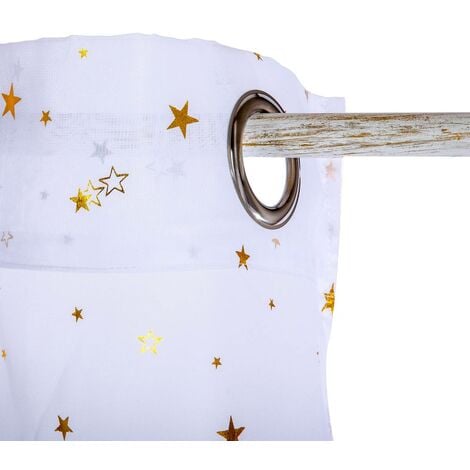 Voilage enfant Demoiselle étoile d or 140x250cm - Atmosphera créateur d'intérieur