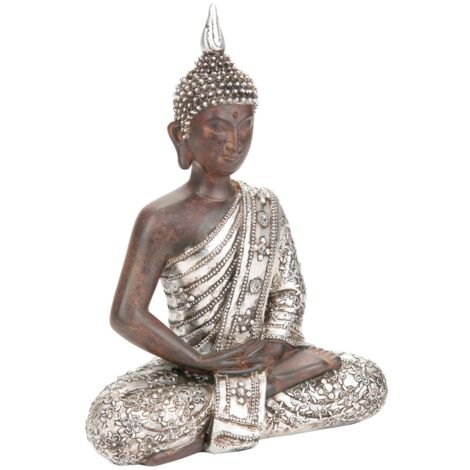 Statuette Bouddha assis résine H28cm - Atmosphera créateur d'intérieur