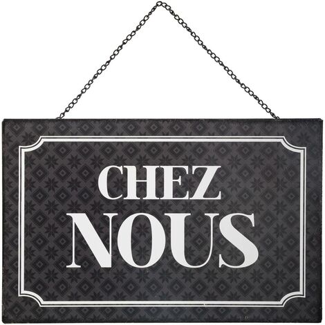 Plaque décorative murale en métal avec Message 28 x 18 cm - Atmosphera (1/4)