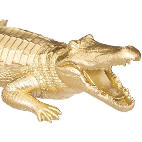 Statuette crocodile doré H11cm - Atmosphera créateur d'intérieur