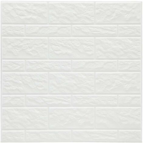 Atmosphera – Sticker mural blanc 31x0.7cm – Lot de 2 – PVC autocollant facile à poser – Effet pierre décoratif intérieur (1/4)