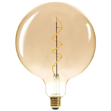 Ampoule LED Globe ambre torsadé,D20cm E27 - Atmosphera créateur d'intérieur