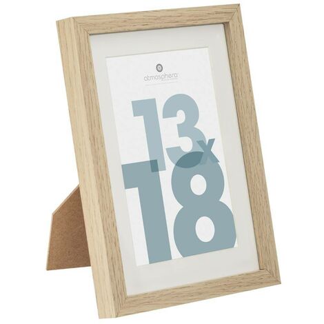 Cadre photo en Bois Naturel pour Photo 13 x 18 cm - Atmosphera