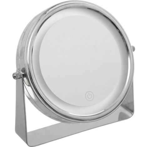 Miroir lumineux pivotant sur pied en métal 1 face normale et 1 face grossissante x5 - Five (1/5)