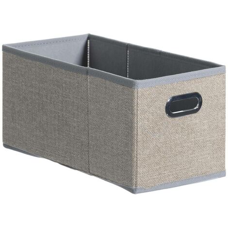 Boîte de rangement tissu Beige Lin chiné 15 x 31 x 15 cm - Five