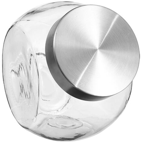 5Five Simply Smart – Bocal en verre pour bonbons 1,5L – Couvercle en inox – Longueur 17,7 cm, largeur 11,6 cm, hauteur 16,2 cm – Design élégant