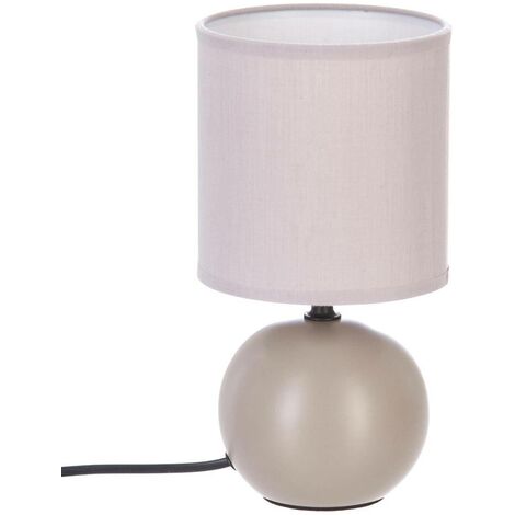Lampe en Céramique Pied Boule Taupe mat - Atmosphera