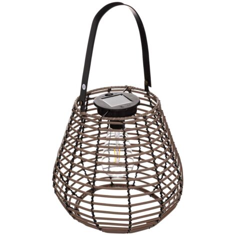 Lampe Solaire marron tonka D 24 x H 26 cm à poser ou à suspendre - Atmosphera (1/5)