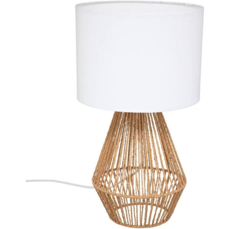 Atmosphera – Lampe à poser Lila beige H40cm – Abat-jour en coton – Douille E27 – Longueur câble 150cm – Puissance max 25W – Éclairage doux et moderne (1/5)