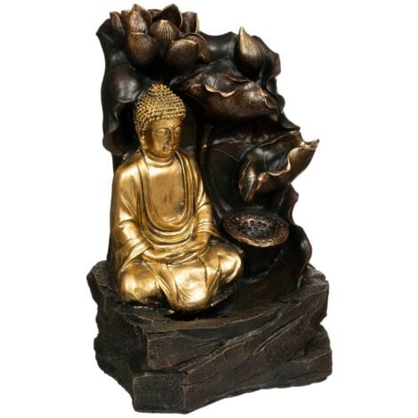 Bouddha Sculpture Figurine En Résine D'OR Asie Feng Shui Décoration Salon  Salle De Sommeil Boltze 1016132