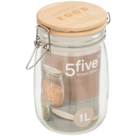 Bocal verre couvercle pin wording 1l - 5five