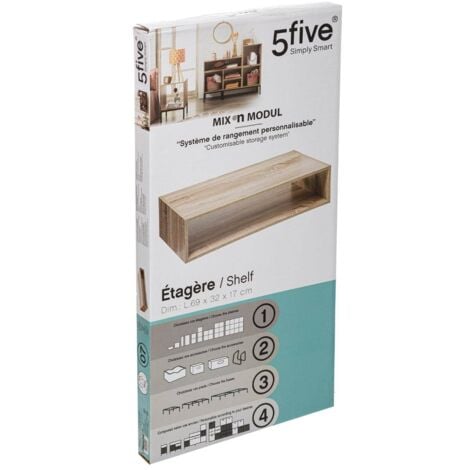 Étagère rectangulaire angulaire bas mix n  modul effet chêne naturel - 5five