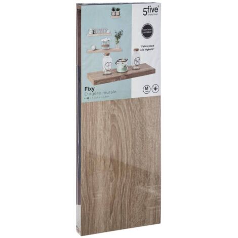 Étagère Murale Courbée Effet Bois - Format Rectangle 80x20x10 Cm - Beige - Pour Salon, Chambre, Bureau - Fixation Murale Incluse