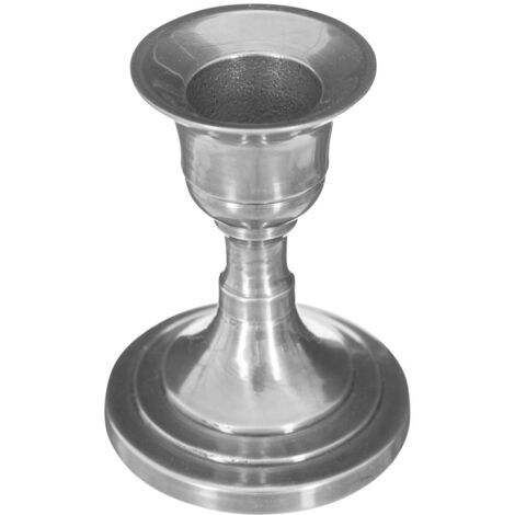 Bougeoir Chandelier en Métal Argenté H 7,5 cm - Atmosphera