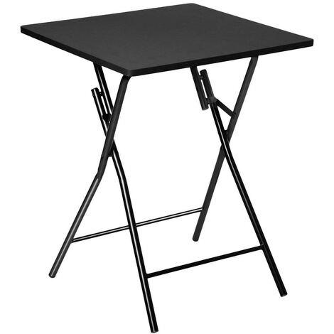 5Five Simply Smart – Table pliante noire 60x60 cm – 2 places – MDF – Hauteur 75 cm – Rangement facile pour petits espaces (1/6)