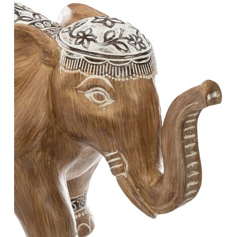 Objet Déco Éléphant Debout En Résine Gris Nuancé H 17 Cm