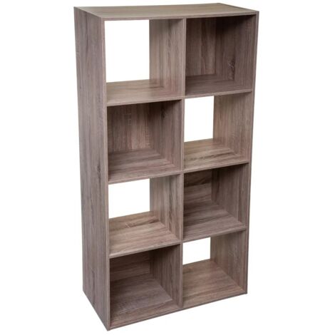 5Five Simply Smart – Étagère 8 cases modulaires effet bois naturel L 67,5 x P 32 x H 134 cm – Panneau de particules aggloméré – Pour rangement élégant