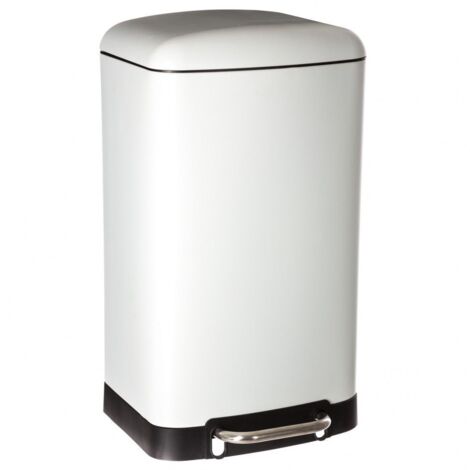 5Five Simply Smart – Poubelle sous évier 30L – Métal finition mate – Fermeture silencieuse – Large pédale – Dimensions 34x32x61cm – Pour cuisine moderne