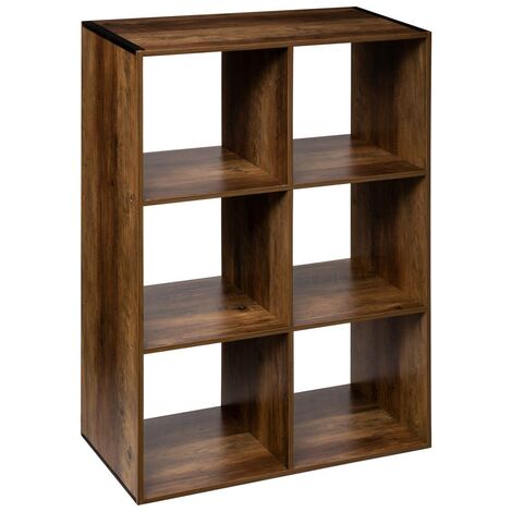 5Five Simply Smart – Étagère industrielle 6 compartiments en MDF marron – Dimensions 67,7 x 32 x 100,5 cm – Style mix pour salon et bureau