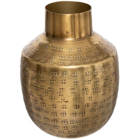 Vase Oasis métal martelé doré H15cm - Atmosphera créateur d'intérieur