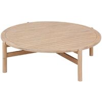 Hesperide – Table basse de jardin ronde 120cm en acacia – Résistante aux UV – Hauteur 38cm – Idéale pour apéritif en extérieur
