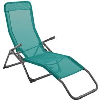 Hesperide – Transat Siesta en acier émeraude – Longueur 96cm – Largeur 60cm – Hauteur 132cm – Poids 4.83kg – Pour espaces extérieurs
