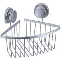 Etagere d'angle fil aluminium sur ventouses - chrome - Tendance