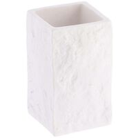 Gobelet polyresine carre effet pierre - blanc - Tendance