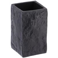 Gobelet polyresine carre effet pierre - noir - Tendance