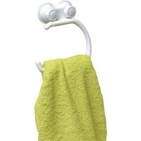 Porte serviettes pp forme arrondie sur ventouses - blanc - Tendance