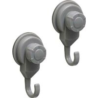 Set de 2 crochets promo pp sur ventouses - gris - Tendance
