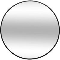 Atmosphera – Miroir rond 38 cm noir – Cadre métal fin – Miroir mural pour espace moderne – Agrandit visuellement l'intérieur