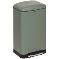 5Five Simply Smart – Poubelle 30 litres en métal vert avec ouverture à pédale – Seau amovible – Dimensions L. 34 x P. 30,5 x H. 61 cm
