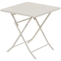 Hesperide – Table de jardin pliante carrée 70x70cm pour 2 personnes – Acier époxy traité – Couleur argile – Facile à ranger et manipuler