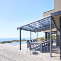 Hesperide – Toile pour tonnelle ardoise 2,85x1,9m – Compatible pergola 4x3,5m – Installation facile – Protection contre intempéries