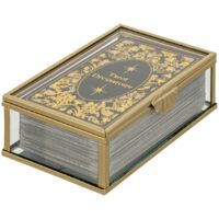 Jeu de tarot Little cottage 13cm en verre et métal doré – Boîte rétro pour cartes divinatoires – Atmosphera créateur d'intérieur
