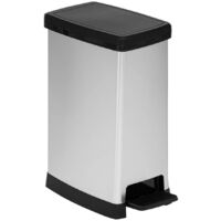 5Five Simply Smart – Poubelle slim 40l en plastique gris – Ouverture à pédale – Dimensions 59x39x23.5cm – Pour petits espaces cuisine et bureau