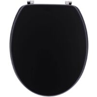 Abattant wc mdf 18 pouces attaches acier inoxydable - noir - Tendance