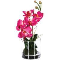 Composition d'orchidées artificielles vase verre H37cm - Atmosphera créateur d'intérieur