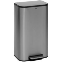Poubelle haute en Acier Inox finition mat 30 Litres ouverture à pédale - Five