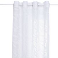 Voilage motif feuilles Lazi blanc 140x240cm - Atmosphera créateur d'intérieur
