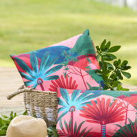 Hesperide – Coussin extérieur carré 40 x 40 cm motif jungle en polyester déperlant – Confort optimal pour fauteuils et canapés de jardin