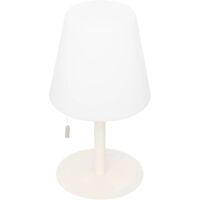 Lampe d'extérieur LED rechargeable USB base acier Beige D 16 x H 30 cm - Atmosphera