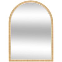 Atmosphera – Miroir sur pied arche Thea H75cm – Cadre effet bois – Accrochage mural vertical – Élégant pour entrée ou coiffeuse